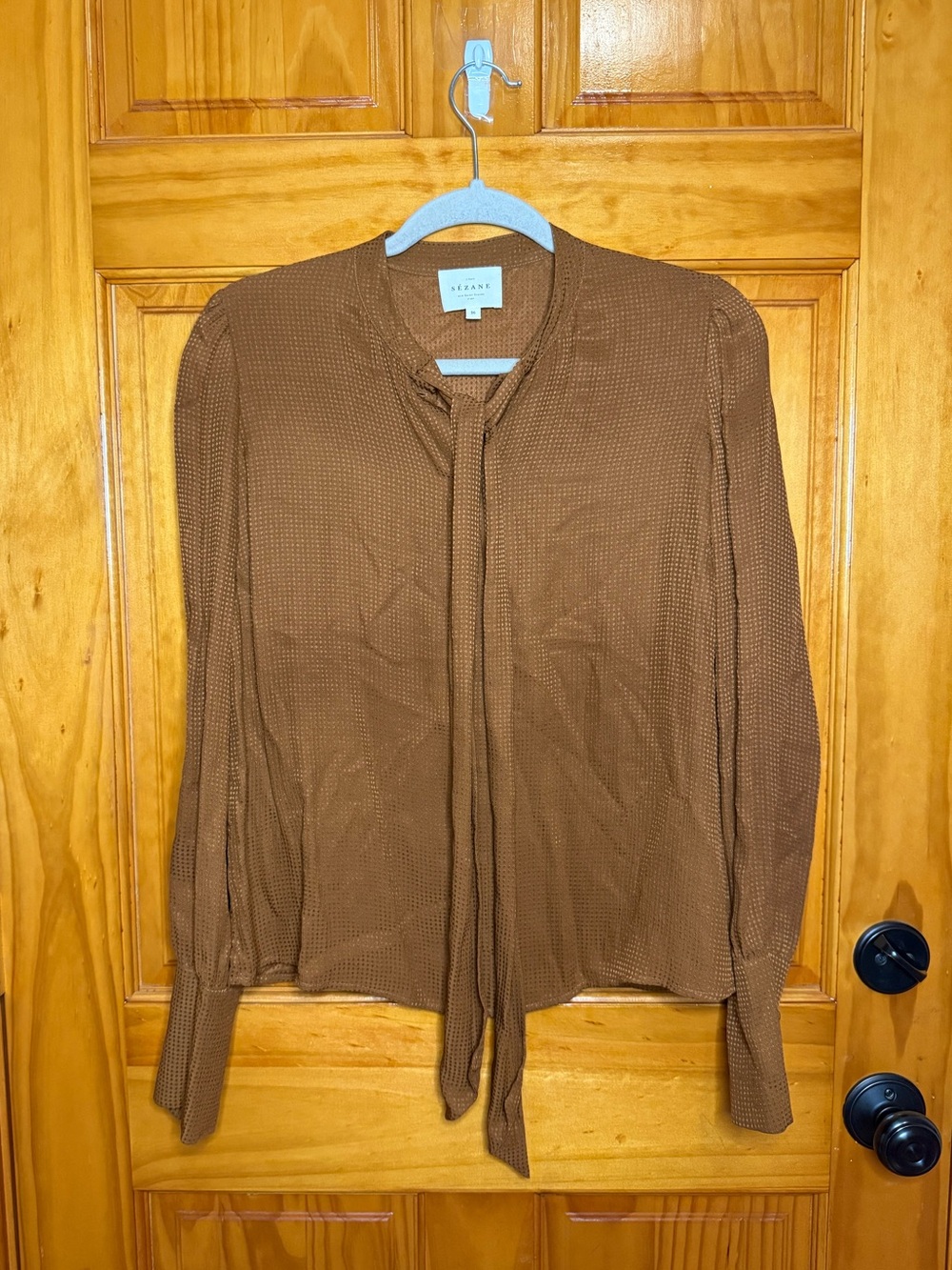 Sezane Laurya Silk Hazelnut Blouse Size 36 / Small / US 4